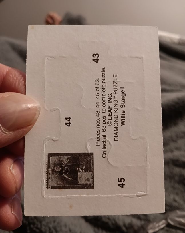 1987 Donruss #44 Willie Stargell Diamond King Puzzle Piece — front