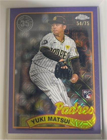 2024 Topps Update #T89CU-84 Yuki Matsui 1989 Topps Baseball 35th Anniversary Chrome Mojo Refractor — front
