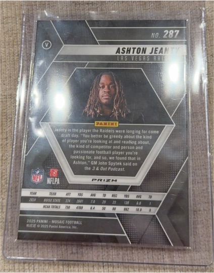 2025 Panini Mosaic Football #287 Ashton Jeanty — front