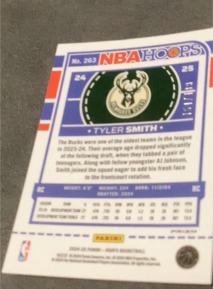 2024-25 Panini NBA Hoops #263 Tyler Smith — front