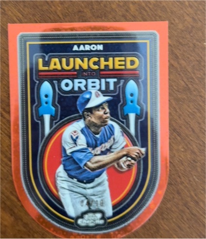 2025 Topps Chrome Cosmic #LIO-40 Hank Aaron Launched Into Orbit — front
