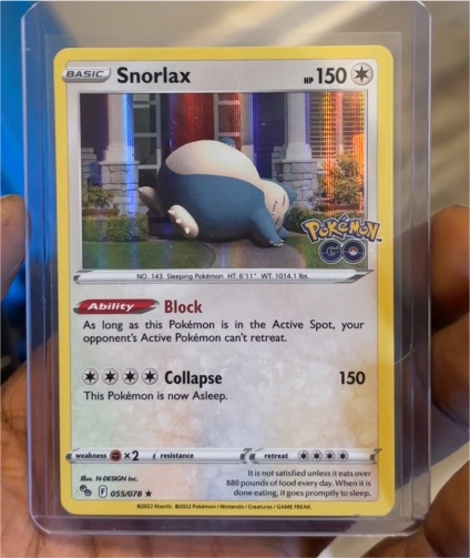 2022 Pokémon TCG Pokémon GO #055 Snorlax — front