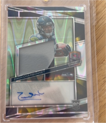 2023 Panini Spectra Rookie Patch Autographs Zach Charbonnet — front