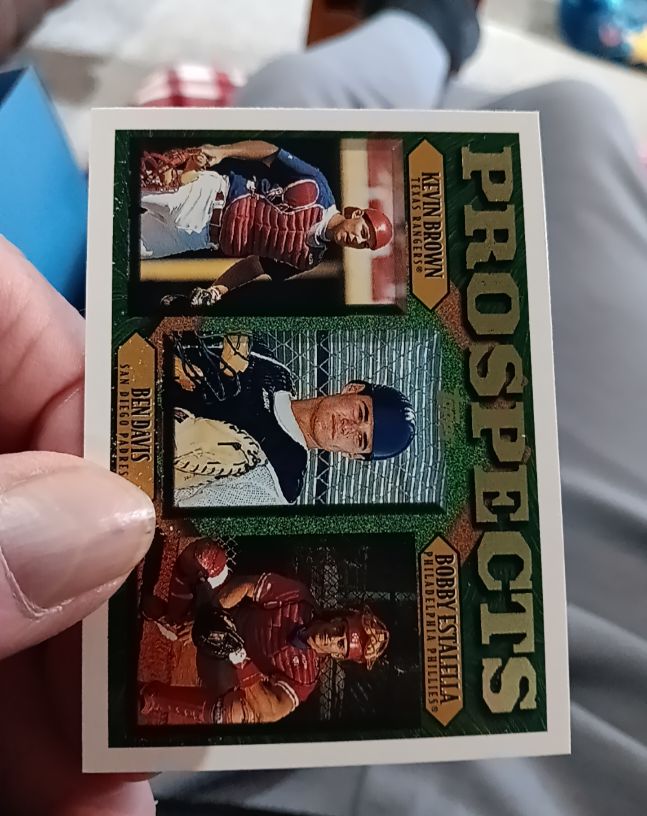 1997 Topps #205 Kevin Brown / Ben Davis / Bobby Estalella PROSPECTS — front