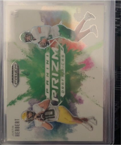 2025 Panini Prizm Draft Picks #16 Justin Herbert Bo Nix Duel Color Blast — front