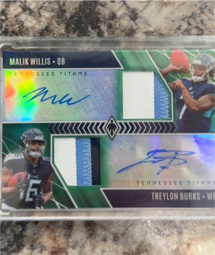 2022 Panini Phoenix Dual Patch Auto Malik Willis & Treylon Burks — front