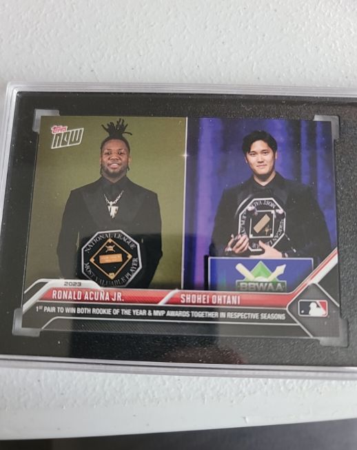 2023 Topps Now #OS-29 Ronald Acuna Jr. / Shohei Ohtani MVP Awards — front