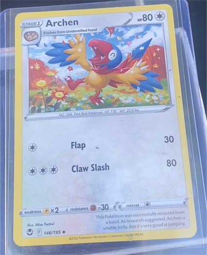 2022 Pokémon Sword & Shield Silver Tempest #146 Archen — front