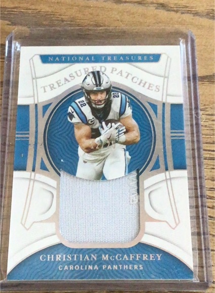 2021 Panini National Treasures Treasured Patches #TP-CM Christian McCaffrey — front