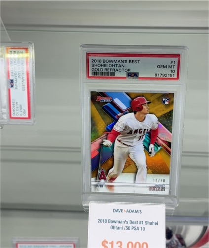 2018 Bowman's Best #1 Shohei Ohtani — front