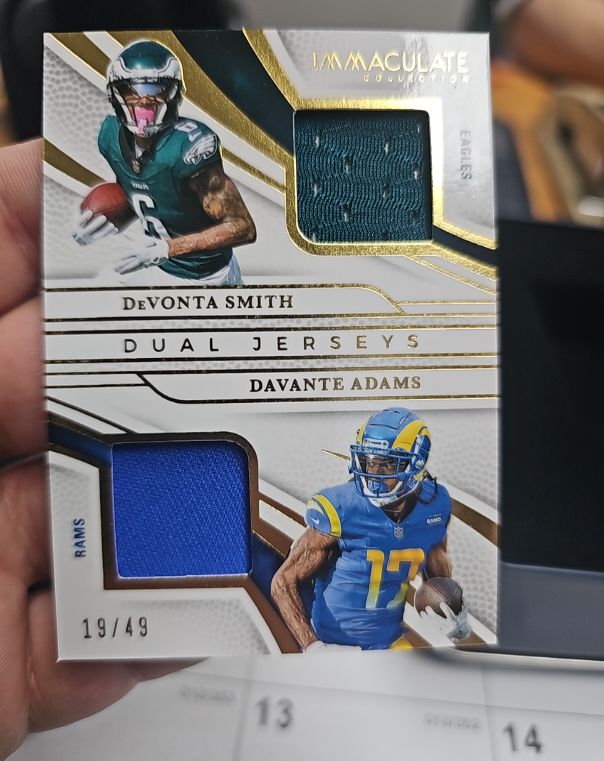 2025 Panini Immaculate Collection Dual Jerseys #19/49 DeVonta Smith / Davante Adams — front
