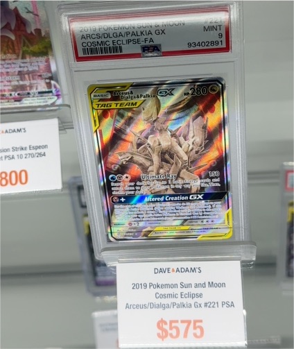 2019 Pokemon Sun and Moon Cosmic Eclipse #221 Arceus & Dialga & Palkia GX — front