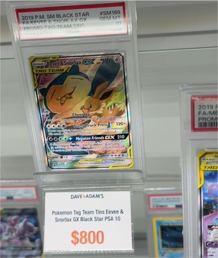 2019 Pokemon SM Black Star #SM169 Eevee & Snorlax GX — front