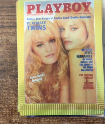 1995 Playboy Chromium Cover Cards #83 September 1989 Van Breeschooten Twins — front