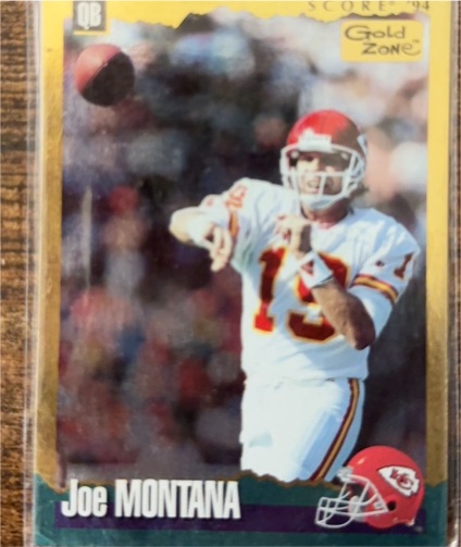 1994 Score Gold Zone #67 Joe Montana — front