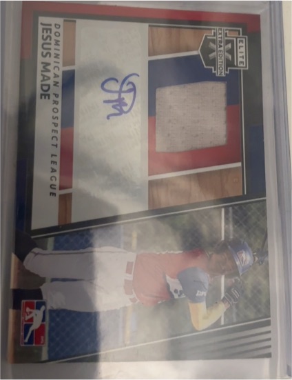 2022 Panini Elite Extra Edition Dominican Prospect League Material Signatures #DMS-JE Jesus Made — front