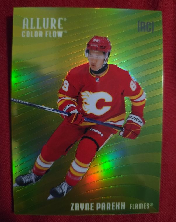 2025-26 Upper Deck Allure #CF-11 Zayne Parekh Color Flow Orange-Yellow — front