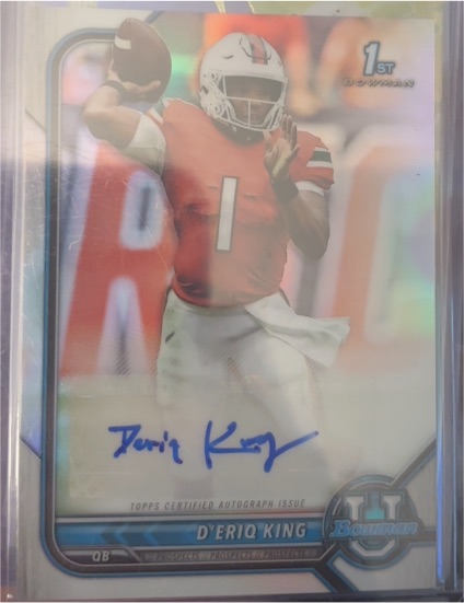 2021-22 Bowman University Chrome #BCPA-DK D'Eriq King — front
