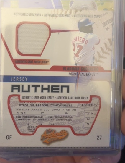 2003 Fleer Authentix #JA-VG Vladimir Guerrero — front
