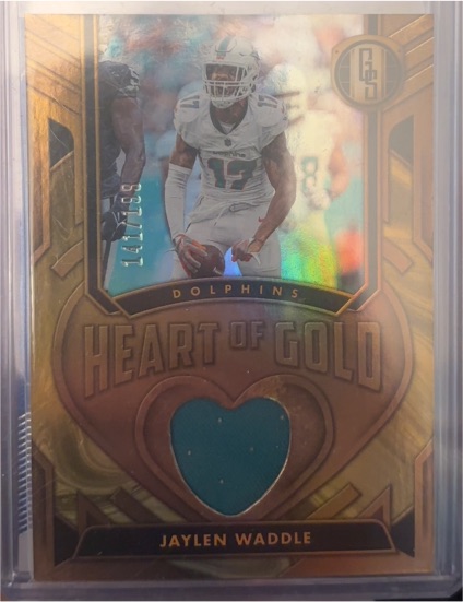 2024 Panini Gold Standard Heart of Gold Threads #HOGT-JWS Jaylen Waddle — front