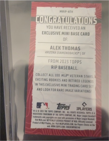 2023 Topps Rip Baseball MRIP-ATH Alek Thomas — front