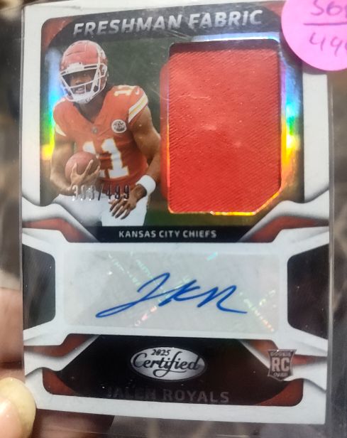 2025 Panini Certified Freshman Fabric #FBC-JRS Jalen Royals — front