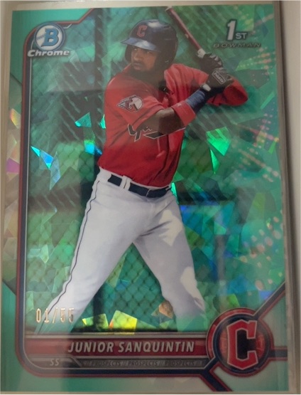 2022 Bowman Chrome #BCP-80 Junior Sanquintin — front