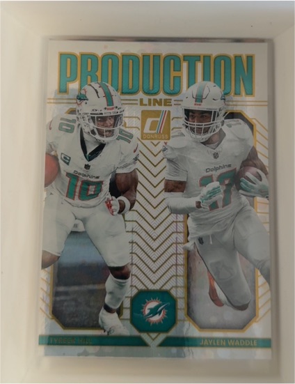 2025 Donruss #19 Jaylen Waddle / Tyreek Hill Production Line — front