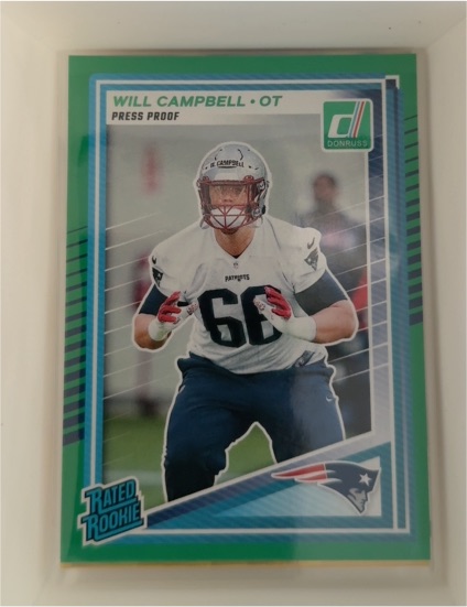 2025 Donruss #345 Will Campbell Press Proof Green — front