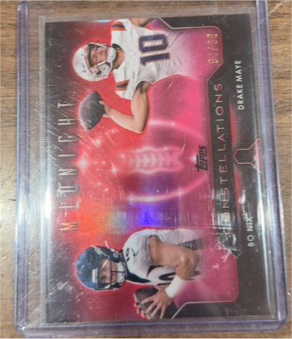 2024 Topps Midnight #C-21 Drake Maye, Bo Nix — front