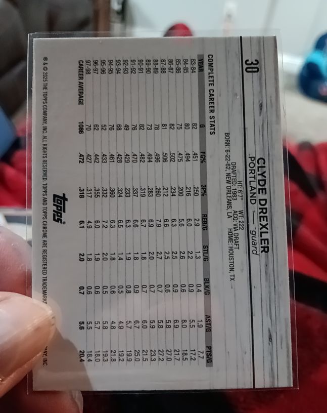 2025 Topps #30 Clyde Drexler — front