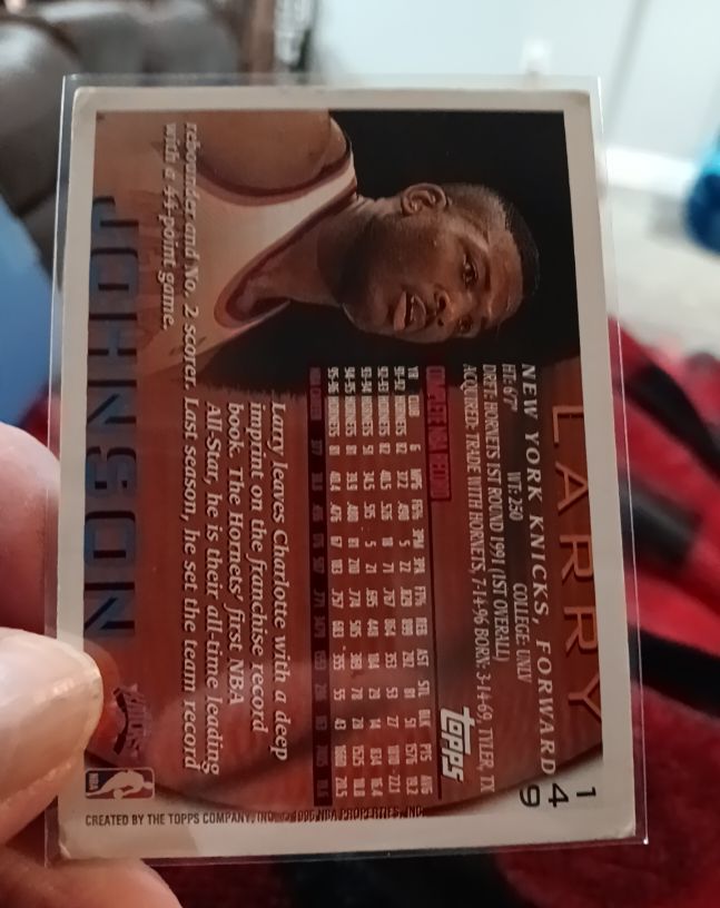 1992 Topps #1 Larry Johnson — front