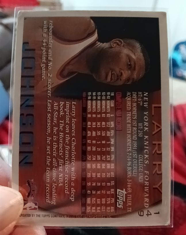 1996 Topps #41 Larry Johnson — front