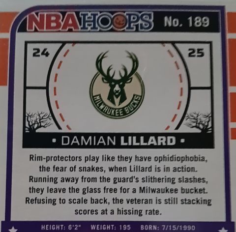2024-25 Panini NBA Hoops #189 Damian Lillard — front