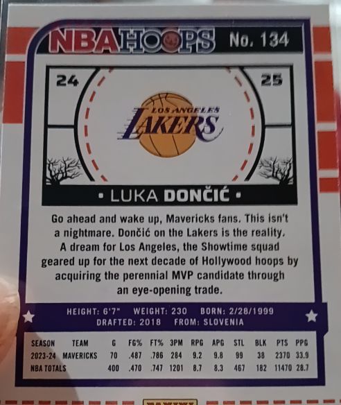 2024-25 Panini NBA Hoops #134 Luka Dončić — front