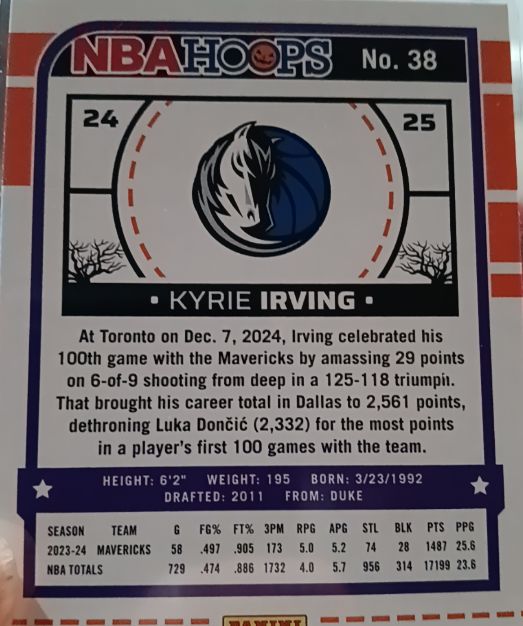 2024-25 Panini NBA Hoops #38 Kyrie Irving — front
