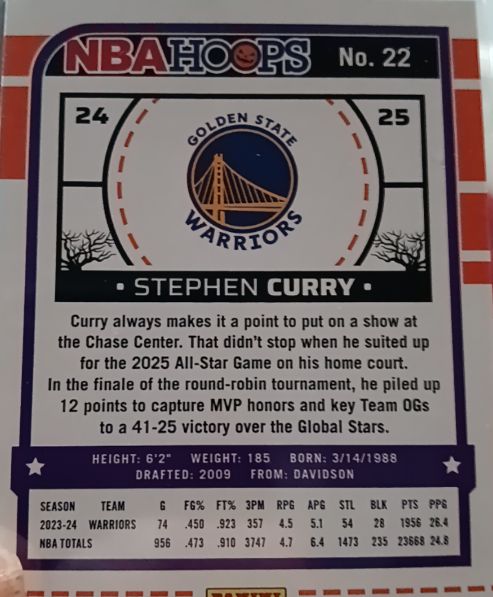 2023-24 Panini NBA Hoops #292 Stephen Curry — front