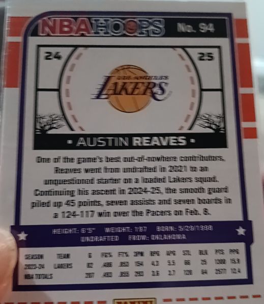 2024-25 Panini NBA Hoops #94 Austin Reaves — front