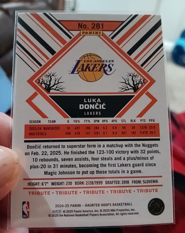 2024-25 Panini Haunted Hoops #281 Luka Dončić — front