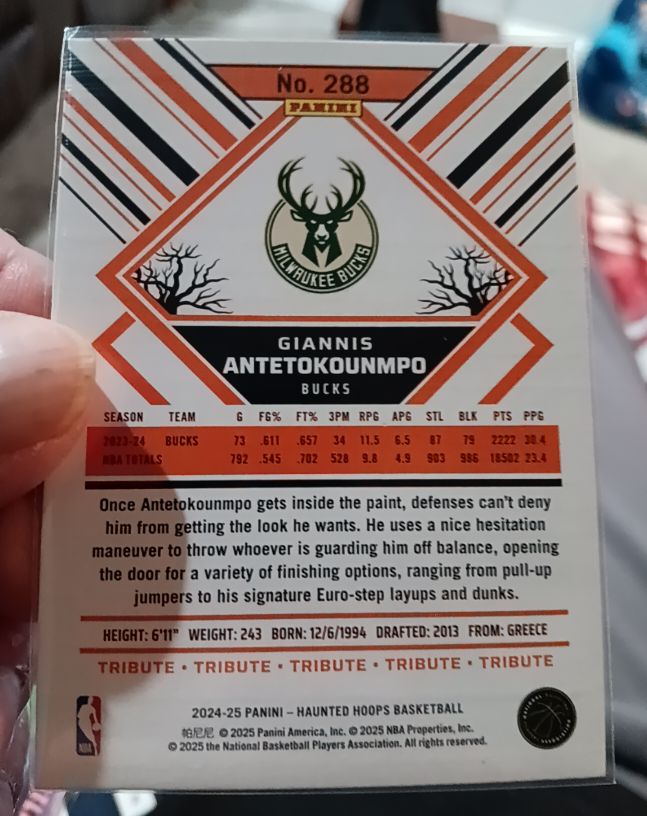 2024-25 Panini Haunted Hoops #288 Giannis Antetokounmpo — front