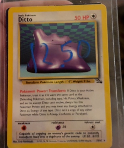 1999 Pokémon Fossil #18 Ditto — front