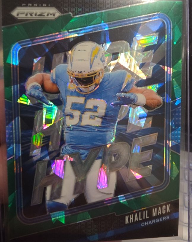2024 Panini Prizm #10 Khalil Mack Hype Green Ice Prizm — front
