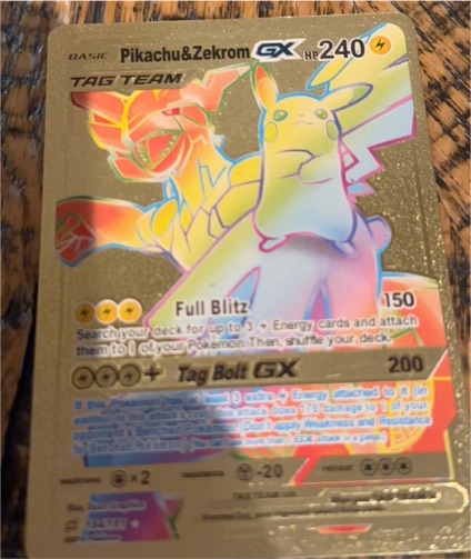 2019 Pokémon #184 Pikachu & Zekrom GX — front