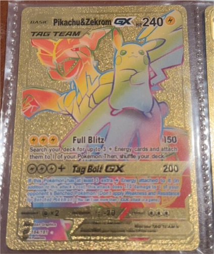 2019 Pokémon #184 Pikachu & Zekrom GX Tag Team — front
