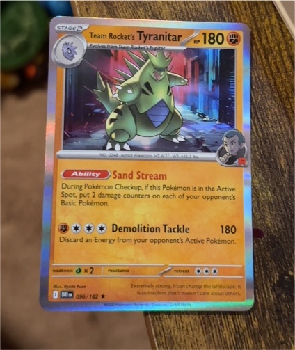 2023 Pokémon TCG Destined Rivals #096 Team Rocket's Tyranitar — front