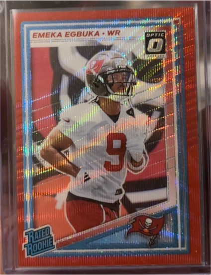 2025 Panini Donruss Optic #375 Emeka Egbuka Rated Rookie Red Wave — front