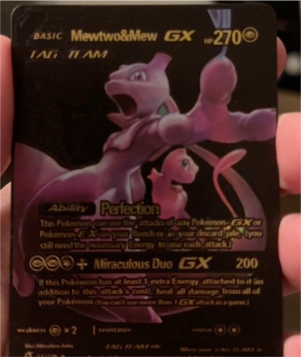 2018 Pokémon #71 Mewtwo & Mew GX — front