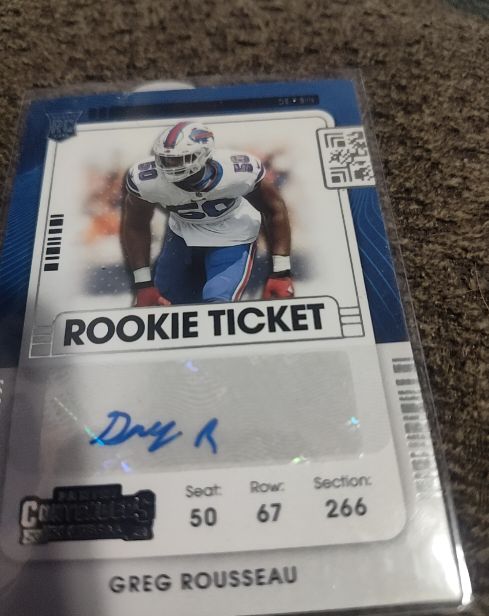 2021 Panini Contenders #158 Greg Rousseau Rookie Ticket — front