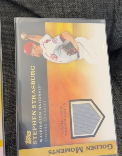 2012 Topps Golden Moments Relics #SST Stephen Strasburg — front