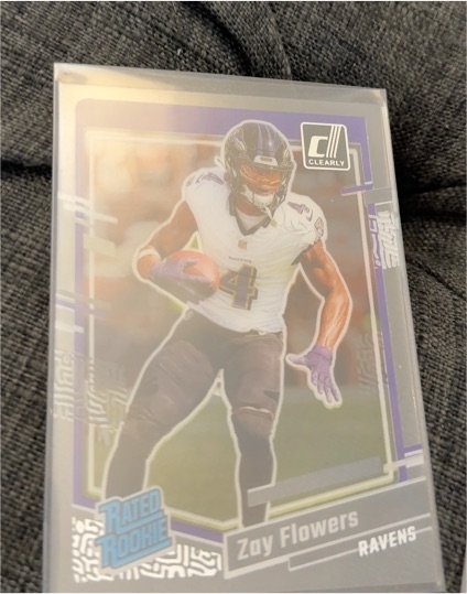2023 Panini Donruss Clearly #92 Zay Flowers Rated Rookie — front